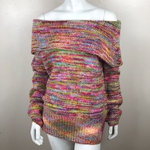 Lane Bryant Off the Shoulder Sweater Multi Color